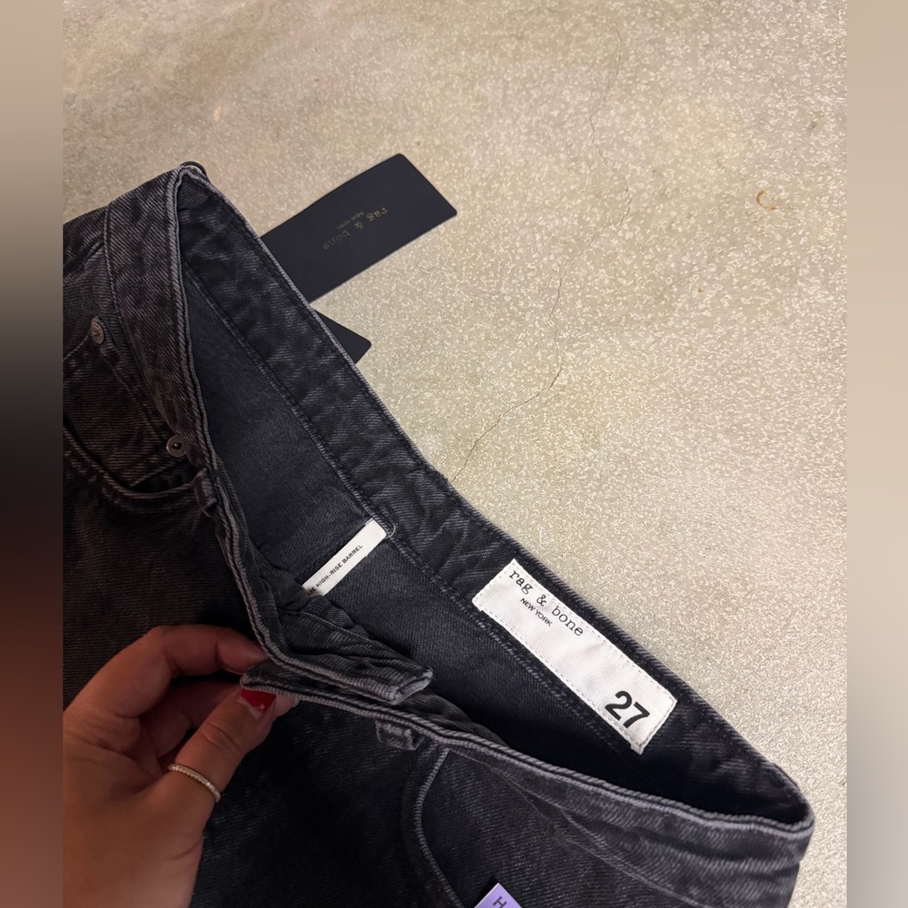 Rag & Bone Charcoal Denim Jeans - Picture 3 of 12